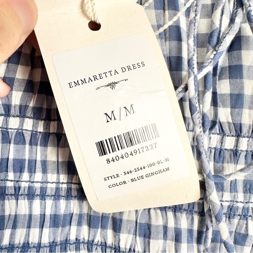 NWT Doen Emmaretta Dress in Gingham Blue - Picture 6 of 7